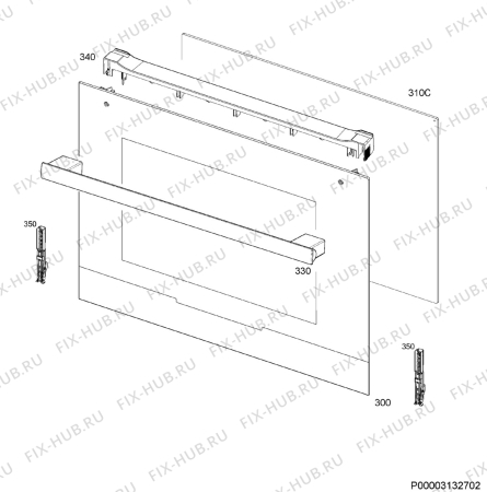 Взрыв-схема плиты (духовки) Electrolux EKC54952OW - Схема узла Door